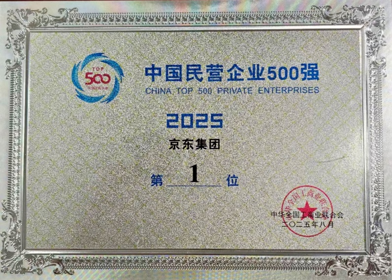 新增就业最多！京东集团位列2025中国民营企业500强第一 