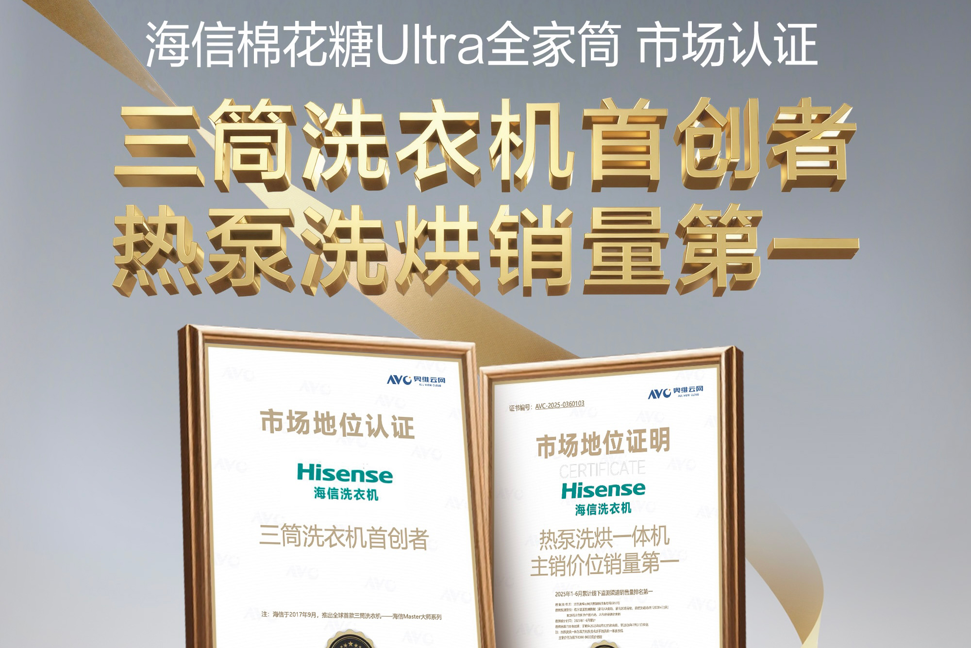 海信洗衣机斩获奥维云网三重认证 热泵洗烘一体机市场销量第一...